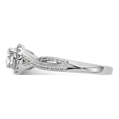 14K White Gold Diamond Halo Engagement Ring Semi-Mount – view 4