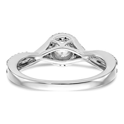 14K White Gold Diamond Halo Engagement Ring Semi-Mount – view 7