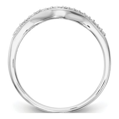 14K White Gold 1/10 ct tw Diamond Contoured Wedding Ring – view 3
