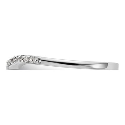 14K White Gold 1/10 ct tw Diamond Contoured Wedding Ring – view 4