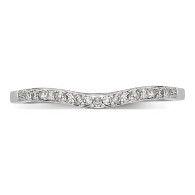 14K White Gold 1/10 ct tw Diamond Contoured Wedding Ring – view 5