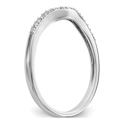 14K White Gold 1/10 ct tw Diamond Contoured Wedding Ring – view 7