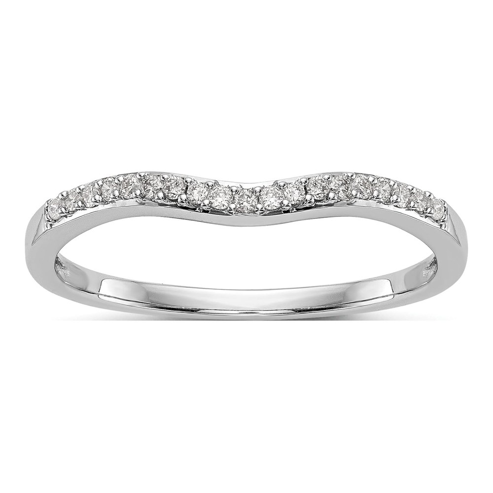 14K White Gold 1/10 ct tw Lab-Grown Diamond Wedding Band