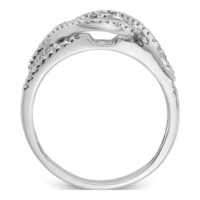 14K White Gold Diamond Halo Engagement Ring Semi-Mount – view 2