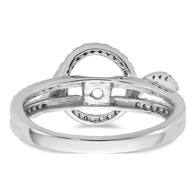 14K White Gold Diamond Halo Engagement Ring Semi-Mount – view 5