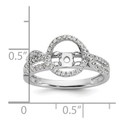 14K White Gold Diamond Halo Engagement Ring Semi-Mount – view 8