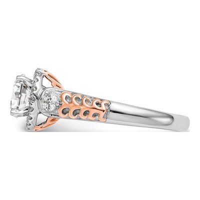 14K White Gold Diamond Halo Engagement Engagement Ring Semi-Mount – view 3