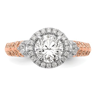 14K White Gold Diamond Halo Engagement Engagement Ring Semi-Mount – view 4