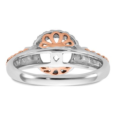 14K White Gold Diamond Halo Engagement Engagement Ring Semi-Mount – view 5