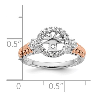 14K White Gold Diamond Halo Engagement Engagement Ring Semi-Mount – view 7