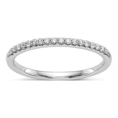 14K White Gold 1/8 ct tw Diamond Wedding Band