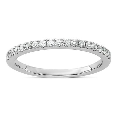14K White Gold 1/5 ct tw Lab-Grown Diamond Wedding Band