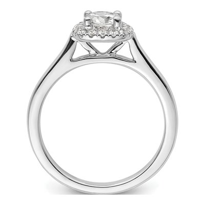 14K White Gold Diamond Halo Engagement Ring Semi-Mount – view 3