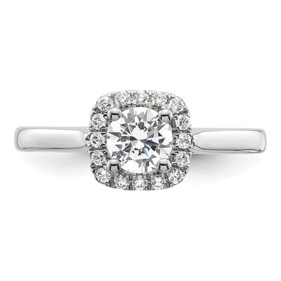 14K White Gold Diamond Halo Engagement Ring Semi-Mount – view 5