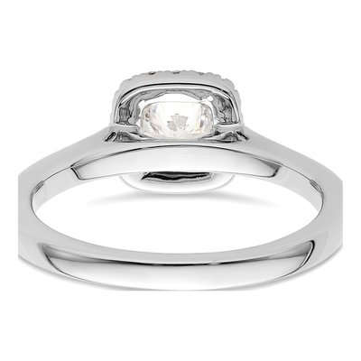 14K White Gold Diamond Halo Engagement Ring Semi-Mount – view 6
