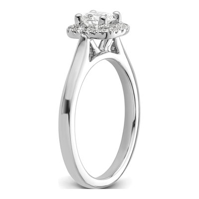 14K White Gold Diamond Halo Engagement Ring Semi-Mount – view 7