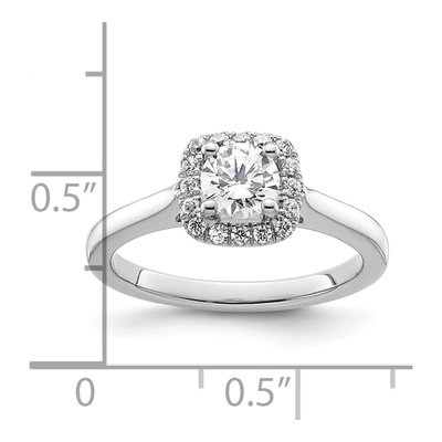 14K White Gold Diamond Halo Engagement Ring Semi-Mount – view 8