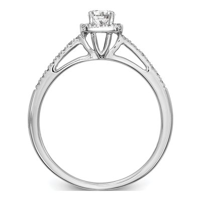14K White Gold Diamond Halo Engagement Ring Semi-Mount – view 2