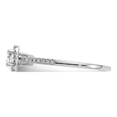 14K White Gold Diamond Halo Engagement Ring Semi-Mount – view 3