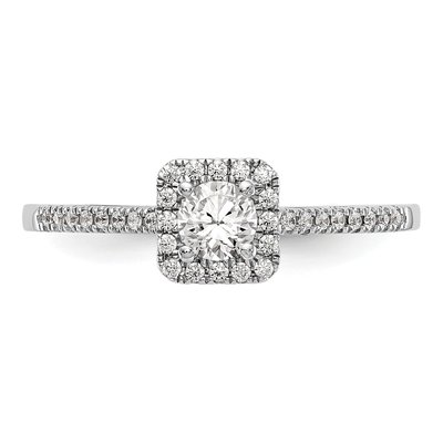 14K White Gold Diamond Halo Engagement Ring Semi-Mount – view 4
