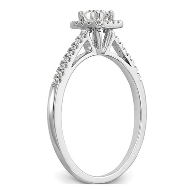 14K White Gold Diamond Halo Engagement Ring Semi-Mount – view 6