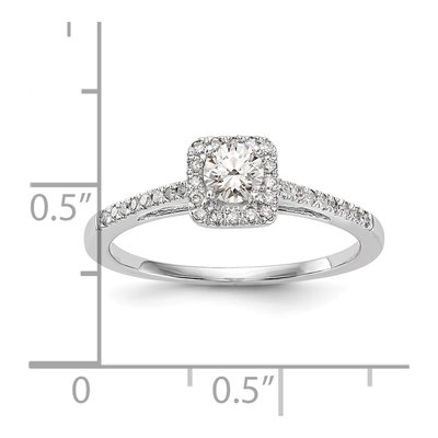 14K White Gold Diamond Halo Engagement Ring Semi-Mount – view 7