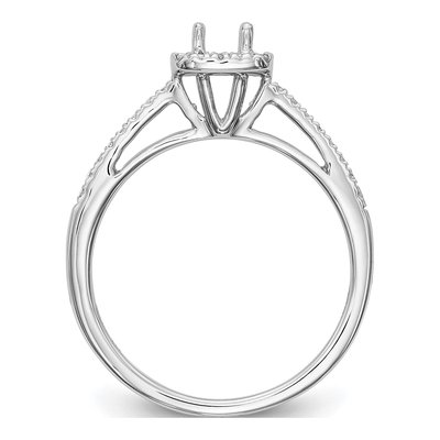 14K White Gold Diamond Halo Engagement Ring Semi-Mount – view 3