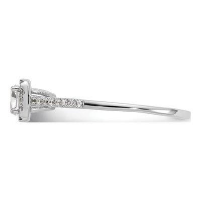 14K White Gold Diamond Halo Engagement Ring Semi-Mount – view 4