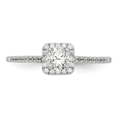 14K White Gold Diamond Halo Engagement Ring Semi-Mount – view 5