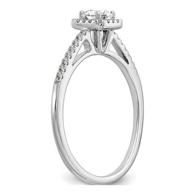 14K White Gold Diamond Halo Engagement Ring Semi-Mount – view 7