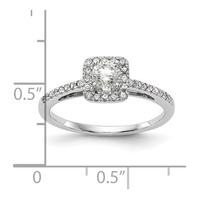 14K White Gold Diamond Halo Engagement Ring Semi-Mount – view 8