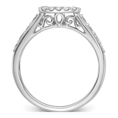 14K White Gold Diamond Halo Engagement Ring Semi-Mount – view 3