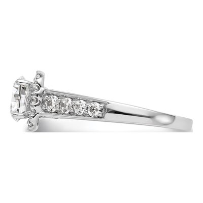14K White Gold Diamond Halo Engagement Ring Semi-Mount – view 4