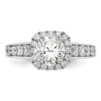 14K White Gold Diamond Halo Engagement Ring Semi-Mount – view 5