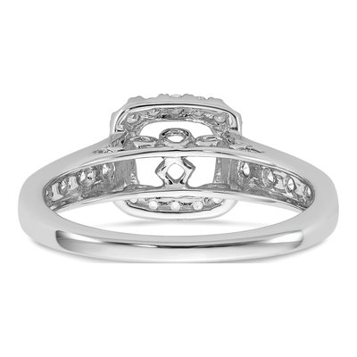 14K White Gold Diamond Halo Engagement Ring Semi-Mount – view 6