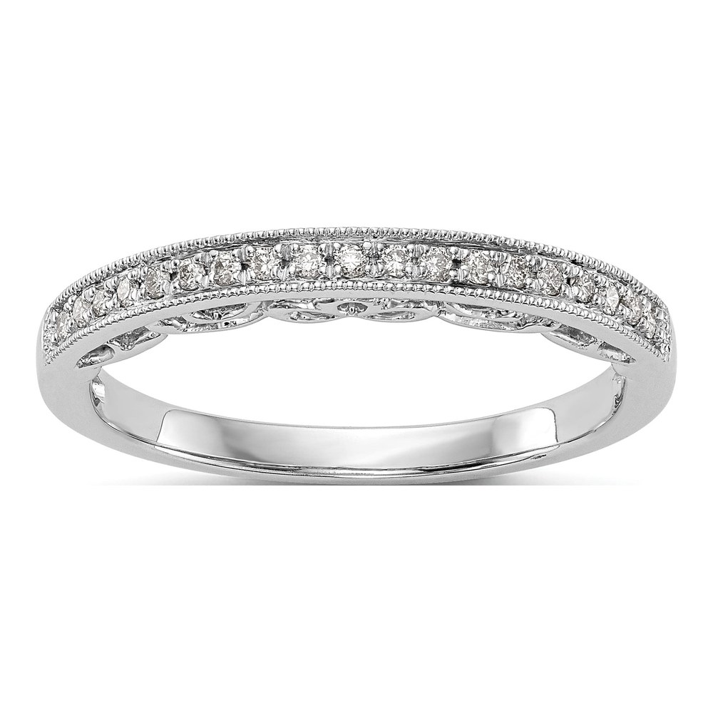 14K White Gold 1/10 ct tw Diamond Wedding Band