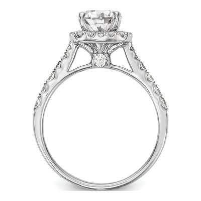 14K White Gold Diamond Halo Engagement Engagement Ring Semi-Mount – view 2
