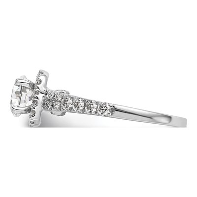14K White Gold Diamond Halo Engagement Engagement Ring Semi-Mount – view 3