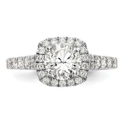 14K White Gold Diamond Halo Engagement Engagement Ring Semi-Mount – view 4