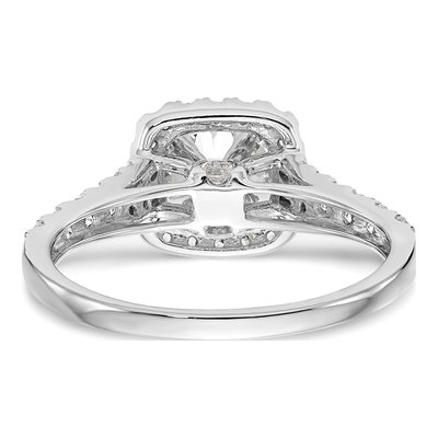 14K White Gold Diamond Halo Engagement Engagement Ring Semi-Mount – view 5