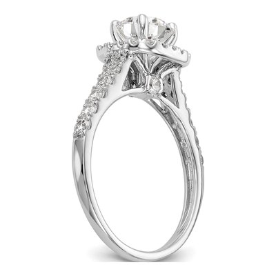 14K White Gold Diamond Halo Engagement Engagement Ring Semi-Mount – view 6