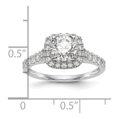 14K White Gold Diamond Halo Engagement Engagement Ring Semi-Mount – view 8