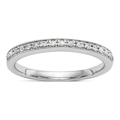 14K White Gold 1/4 ct Diamond Wedding Band Set of 2