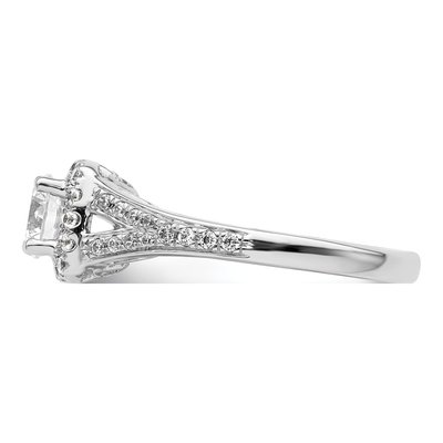 14K White Gold Diamond Halo Engagement Ring Semi-Mount – view 5