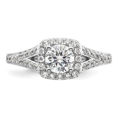 14K White Gold Diamond Halo Engagement Ring Semi-Mount – view 6
