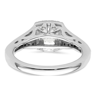 14K White Gold Diamond Halo Engagement Ring Semi-Mount – view 7