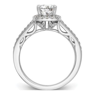 14K White Gold Diamond Halo Sz Engagement Ring Semi-Mount – view 3