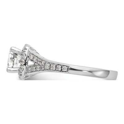 14K White Gold Diamond Halo Sz Engagement Ring Semi-Mount – view 4