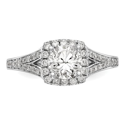 14K White Gold Diamond Halo Sz Engagement Ring Semi-Mount – view 5