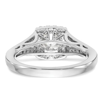 14K White Gold Diamond Halo Sz Engagement Ring Semi-Mount – view 6